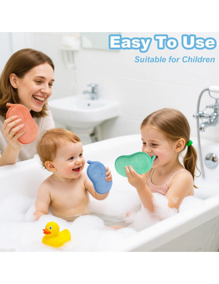 Esponja de Baño para Bebés 3 Pcs Gsbnjuy Suave Absorbente