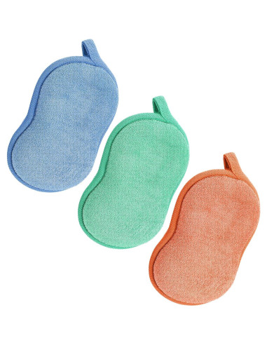 Esponja de Baño para Bebés 3 Pcs Gsbnjuy Suave Absorbente