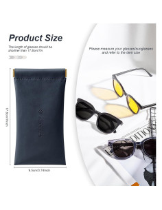 Estuche para Gafas Suave 2 Pack - Cuero PU Rosa/Azul 2