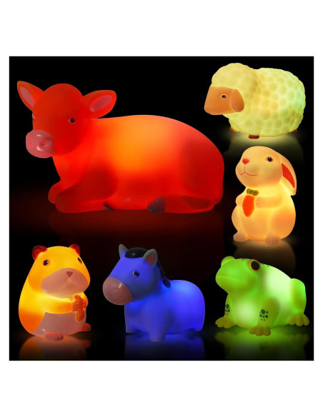 Set de 6 Juguetes de Baño Iluminados VIBOYLAR para Niños