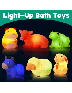 Set de 6 Juguetes de Baño Iluminados VIBOYLAR para Niños 2
