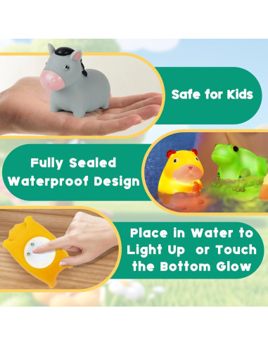 Set de 6 Juguetes de Baño Iluminados VIBOYLAR para Niños