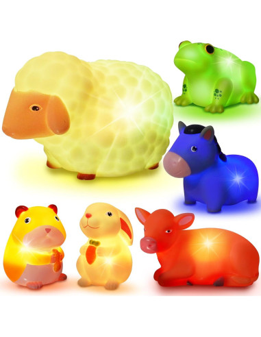 Set de 6 Juguetes de Baño Iluminados VIBOYLAR para Niños