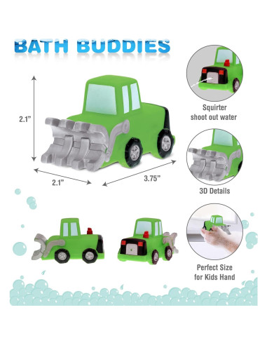 Juguete de Baño Bulldozer DolliBu Verde Flotante 9.5cm