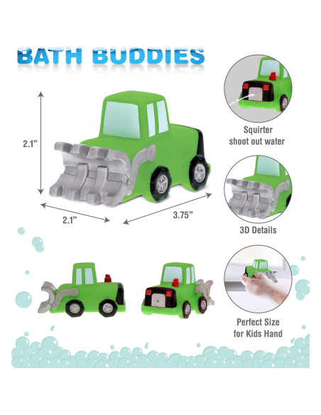 Juguete de Baño Bulldozer DolliBu Verde Flotante 9.5cm