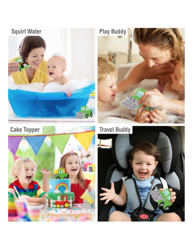 Juguete de Baño Bulldozer DolliBu Verde Flotante 9.5cm