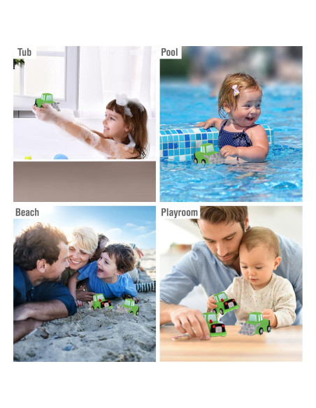 Juguete de Baño Bulldozer DolliBu Verde Flotante 9.5cm