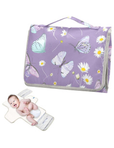 Almohadilla Cambiadora Portátil Morado Mariposa - 62x30 cm 2