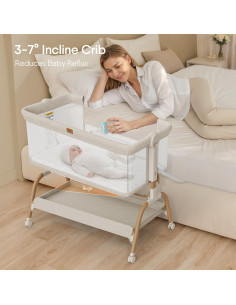 Cuna de Lado 3 en 1 BabyBond con Colchón y Sábana Suave 2