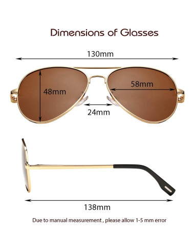 Gafas de sol aviador Braylenz polarizadas UV 100% unisex