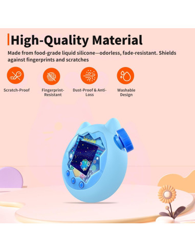 Funda Protectora de Silicona HUKWIMO para Tamagotchi Paradise Azul