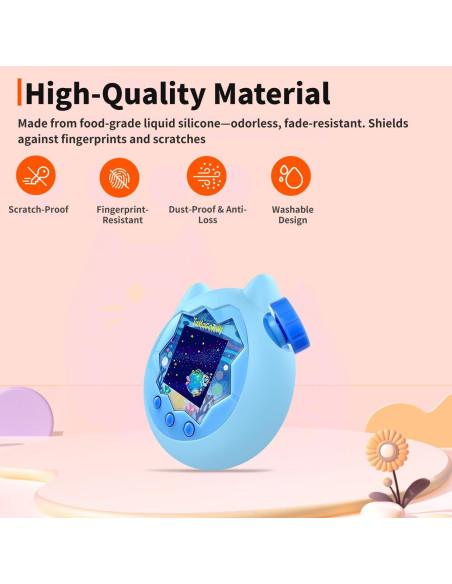 Funda Protectora de Silicona HUKWIMO para Tamagotchi Paradise Azul