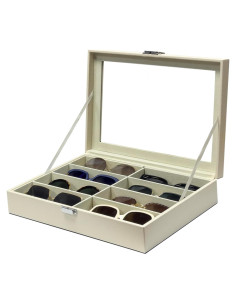 Organizador de Gafas de Sol 8 Ranuras Beige Lychee