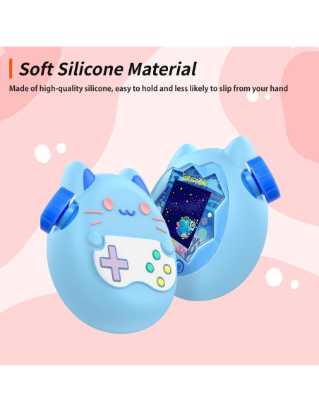 Funda Protectora de Silicona HUKWIMO para Tamagotchi Paradise Azul