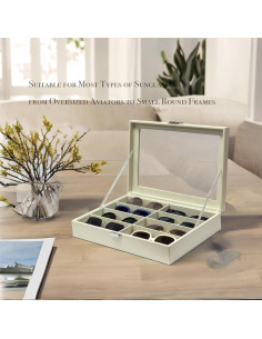 Organizador de Gafas de Sol 8 Ranuras Beige Lychee 2