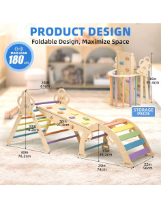 Juego de Triángulo Pikler Venseen 9-en-1 para Bebés 2