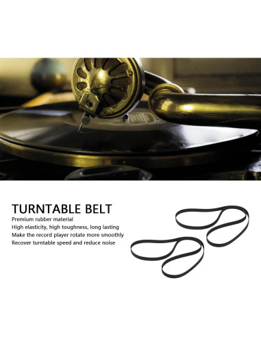 2 Correas de Reemplazo para Tocadiscos BTSEURY 145x5mm Caucho