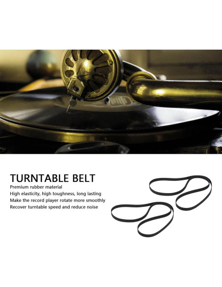 2 Correas de Reemplazo para Tocadiscos BTSEURY 145x5mm Caucho