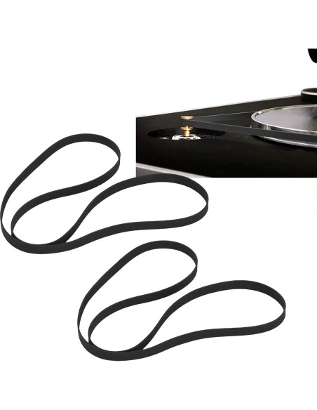 2 Correas de Reemplazo para Tocadiscos BTSEURY 145x5mm Caucho