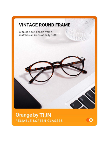 Gafas de Bloqueo de Luz Azul TIJN Vintage Redondas 48mm
