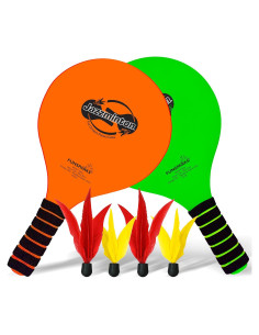Juego de Paddle Ball Funsparks Jazzminton - 2 Palas y 4 Birdies