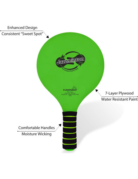 Juego de Paddle Ball Funsparks Jazzminton - 2 Palas y 4 Birdies