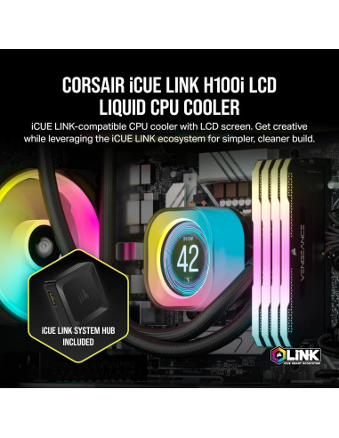 Enfriador de CPU Líquido Corsair iCUE H100i LCD 240mm RGB