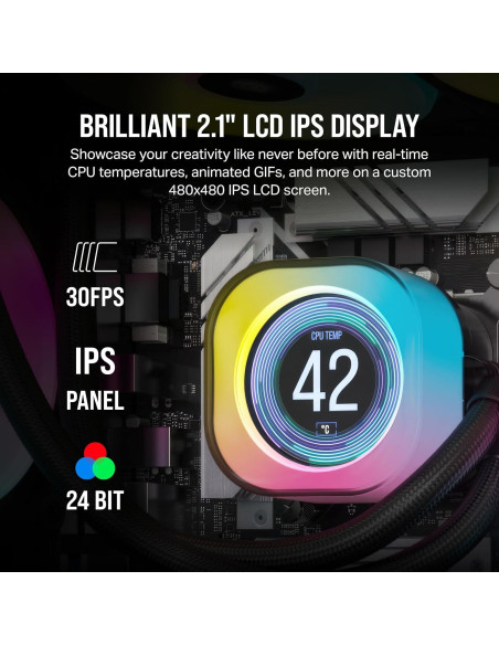 Enfriador de CPU Líquido Corsair iCUE H100i LCD 240mm RGB
