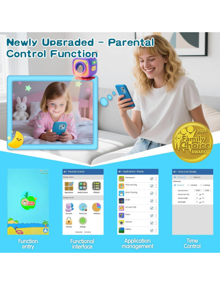 Teléfono de Juguete PAMOX Azul con Doble Cámara y 200 Juegos