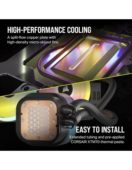 Enfriador de CPU Líquido Corsair iCUE H100i LCD 240mm RGB