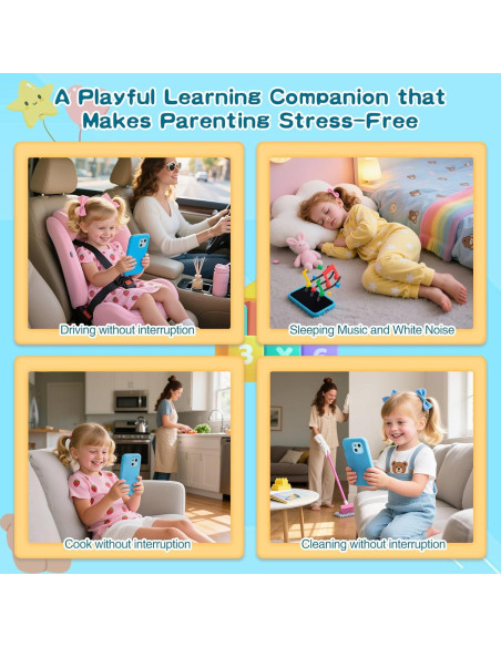 Teléfono de Juguete PAMOX Azul con Doble Cámara y 200 Juegos