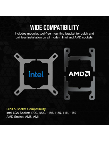 Enfriador de CPU Líquido Corsair iCUE H100i LCD 240mm RGB
