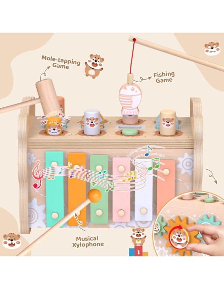 Juguetes Montessori de Madera Shen Zhen 5 en 1 para Niños 1-3 Años