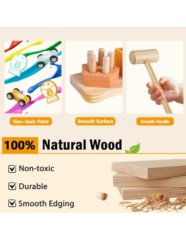 Juguetes Montessori de Madera Shen Zhen 5 en 1 para Niños 1-3 Años