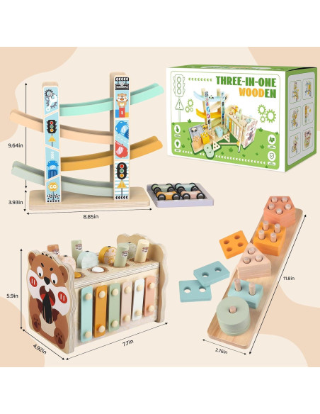 Juguetes Montessori de Madera Shen Zhen 5 en 1 para Niños 1-3 Años