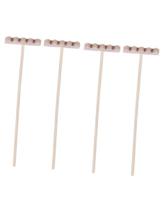 4 Rastrillos Mini de Bambú para Jardín Zen - NAMOARLY