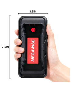 Arrancador de Batería MEGAWISE 2500A 21800mAh 12V USB 2