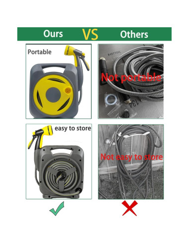 Manguera de Jardín AiPertop 15.24m Expandible con Boquilla 8 Modos