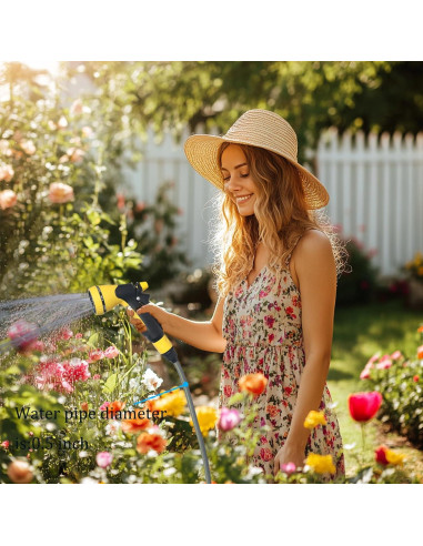 Manguera de Jardín AiPertop 15.24m Expandible con Boquilla 8 Modos