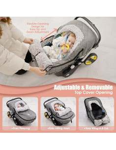 Funda para Asiento de Auto Bebé ACRABROS Gris Melange Invierno 2