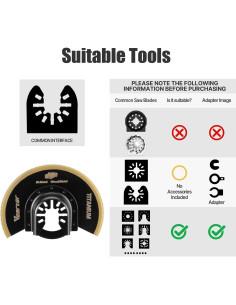 Cuchillas de Sierra Oscilante Vearter 3 Piezas Titanio 8.89 cm 2