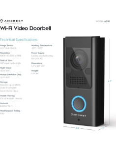 Cámara de Timbre de Video Amcrest AD110-SH 1080P WiFi Exterior 2