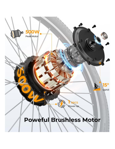 Bicicleta Eléctrica Jasion EB5 750W 64Km 7 Velocidades