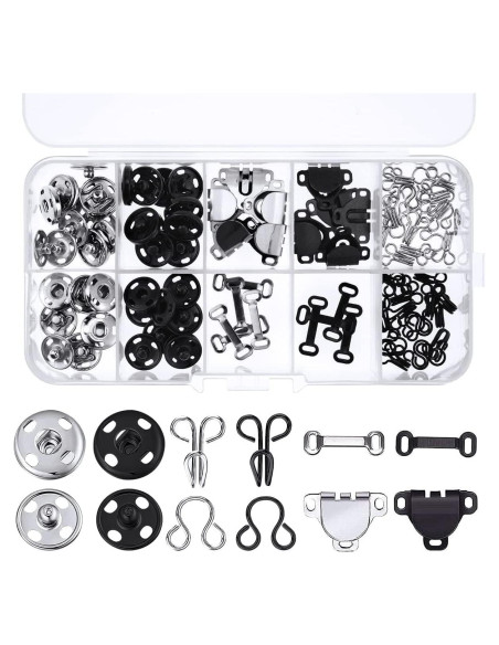 Broches para Coser BeautyChen - 50 Pares, 3 Estilos, 2 Colores