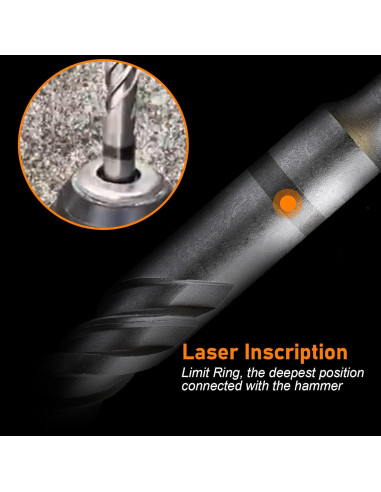 Conjunto de Brocas SDS Plus WildBossy 3 Piezas 1.59 cm x 30.48 cm