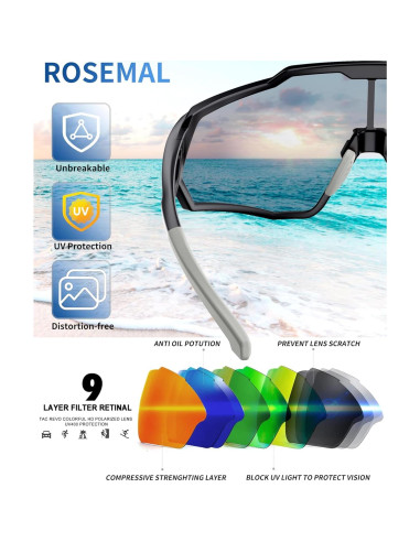 Gafas de sol deportivas Rosemal 7259 polarizadas UV400
