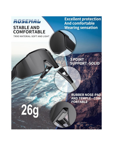 Gafas de sol deportivas Rosemal 7259 polarizadas UV400