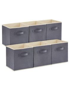 Conjunto de 6 Cubos de Almacenamiento Plegables Lifewit 33cm Gris