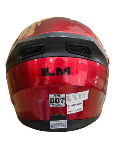 Casco de Motocicleta Bluetooth ILM 902BT Doble Visera Rojo Grande