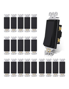 Interruptor de Pared AIDA Negro Mate Un Polo 15A 20 Unidades